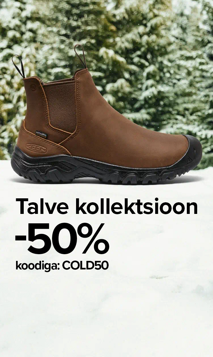 Kuni 11. veebruarini valitud talvekollektsioonile kehtib 50% soodustus koodiga COLD50. Vali usaldusv&auml;&auml;rsed KEEN jalan&otilde;ud ja soorita ost veebis!